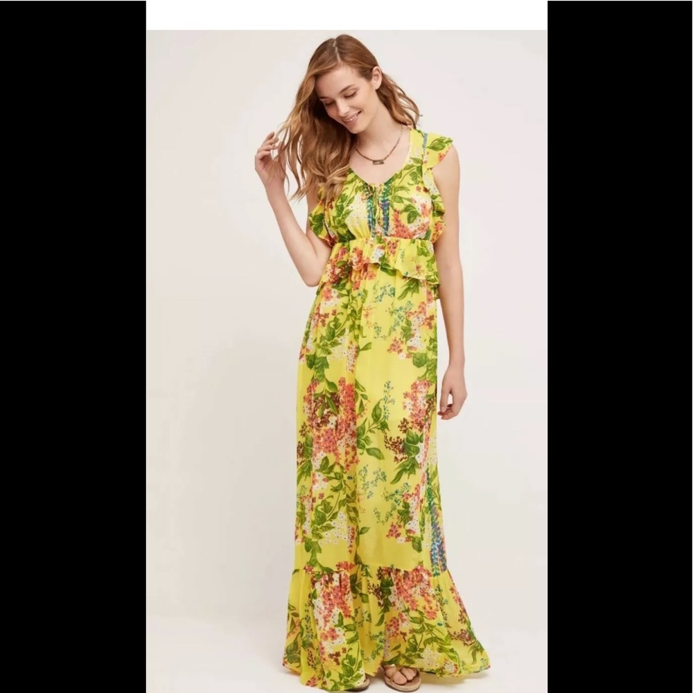 NWT Plenty TRACY REESE yellow floral dress size M